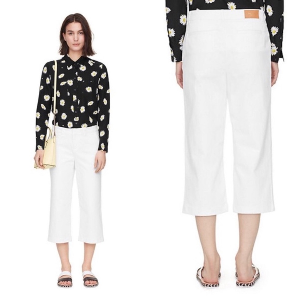 Kate Spade Crisp White Denim Capris Size 25